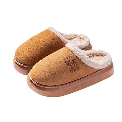 Velvet Thermal Non-Slip Lambswool Cotton Slippers - Cozy Indoor Footwear