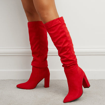 New Winter High Heel Knee-High Boots for Women