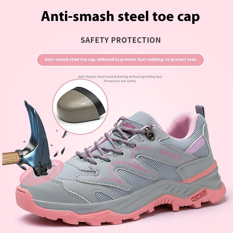 Women's Lightweight Breathable Work Shoes with Anti-Smashing and Anti-Penetration