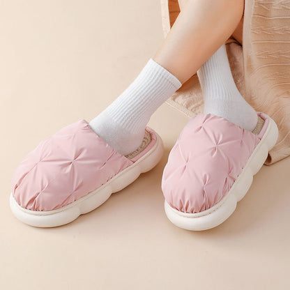 Thick Bottom Waterproof Plush Cotton Indoor Leisure Slippers