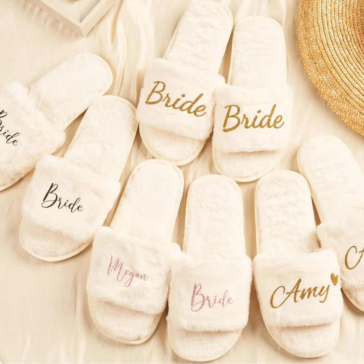 Personalized DIY Plush One-Piece Slippers with Printable Logo