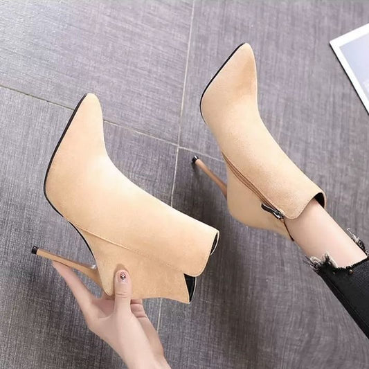 Stiletto Pointed High-Heeled Martin Boots