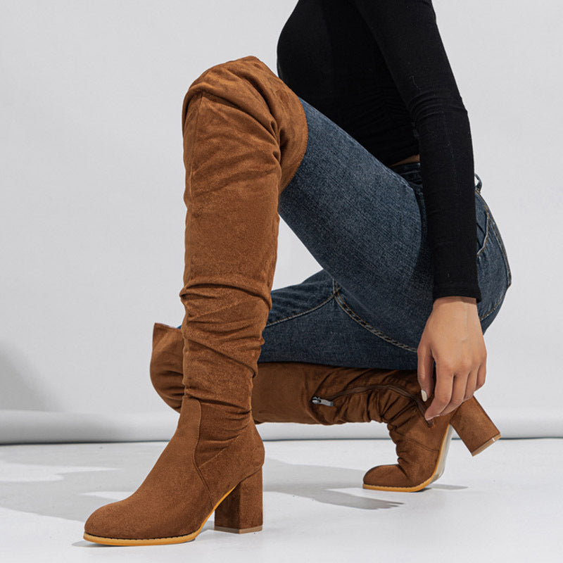 Women's Over-the-Knee High-Heeled Elastic Boots