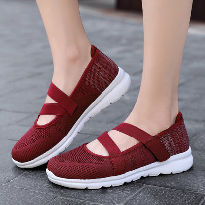 Women's Breathable Fly-Woven Mesh Flat Shoes with Soft Non-Slip Sole