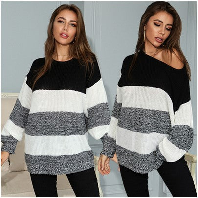 Sweater Women's Hood Autumn And Winter Korean Style New Loose V-neck