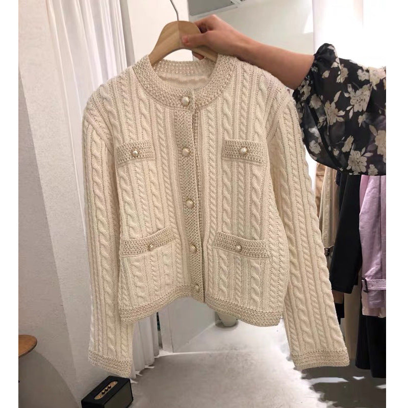 Korean Knitted Cardigan with Delicate Pearl Buttons - Stylish and Elegant!