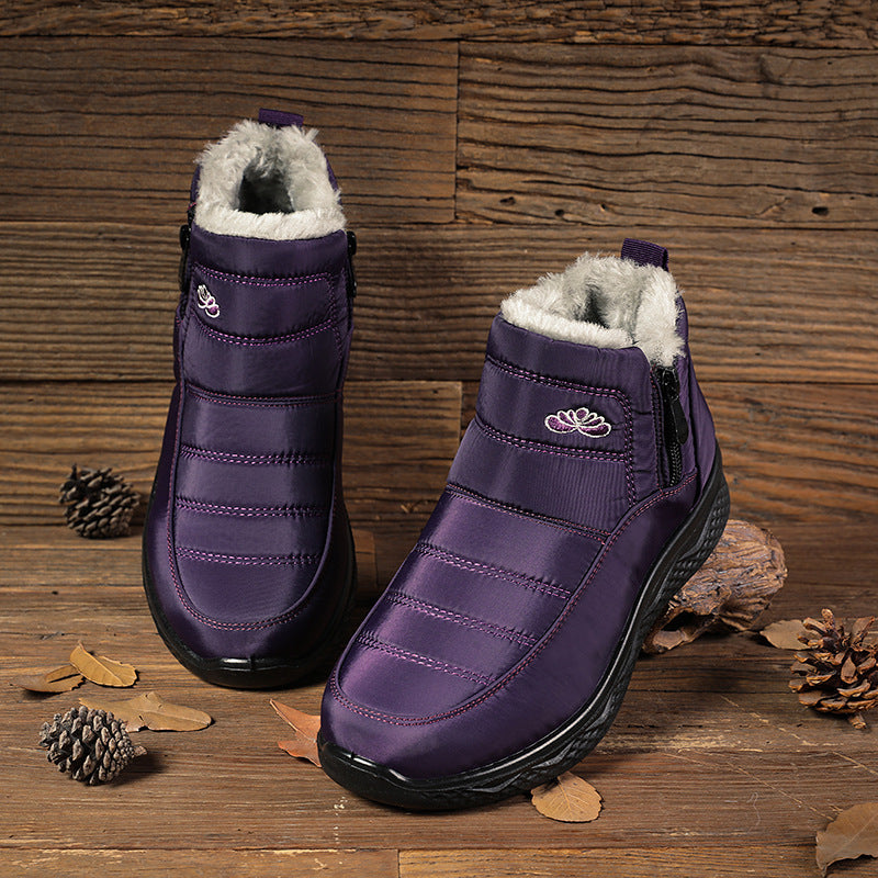 Plus Size Women's Ankle Boots: Thickened Cotton-Padded Warm Snow Shoes