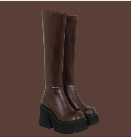 High Fashion Over-The-Knee Boots for Women with Elevated Sole