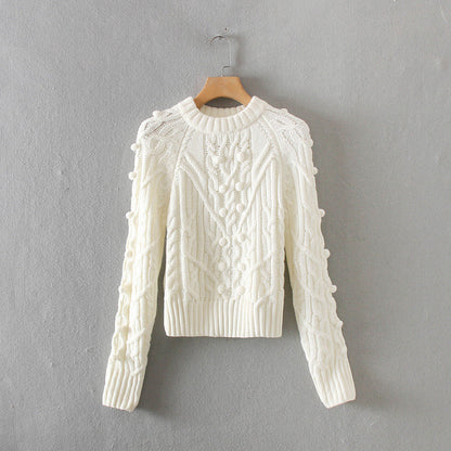 Cable Knit Crew Neck Sweater - Stylish and Comfortable