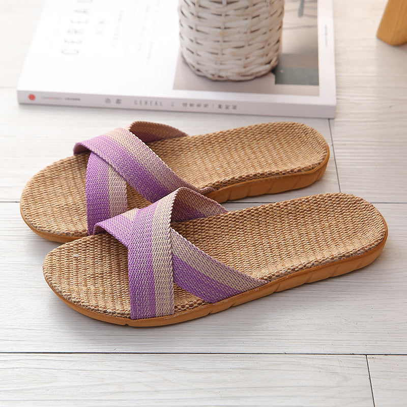 Women's Four Seasons Home Sweat-Absorbent Linen Slippers