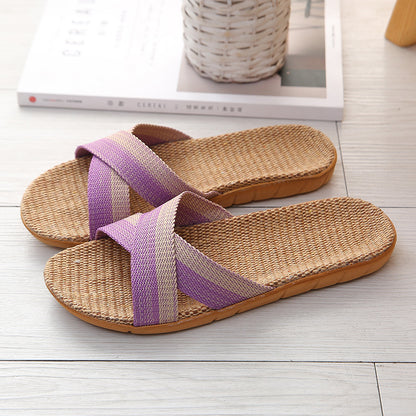 Women's Four Seasons Home Sweat-Absorbent Linen Slippers