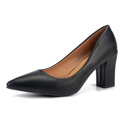 Fashion Women's Chunky Heel Pointed Toe Work Shoes