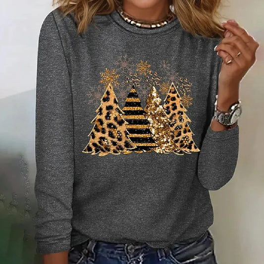 Women's Fashionable Printed Long-sleeved T-shirt