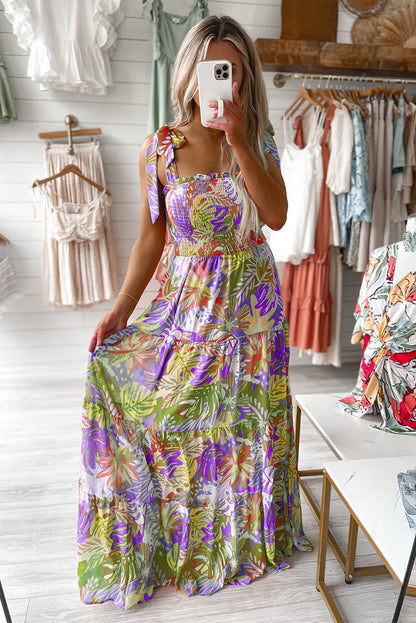 Casual Pleating High Waist Print Dress