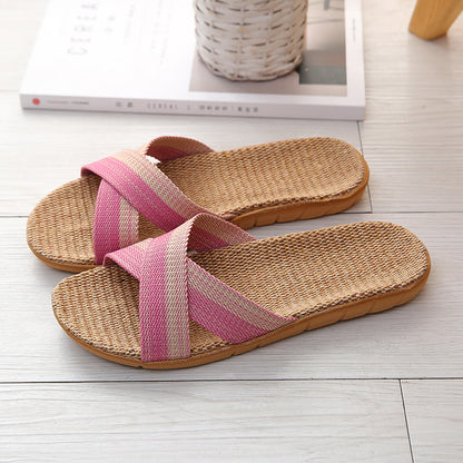 Women's Four Seasons Home Sweat-Absorbent Linen Slippers