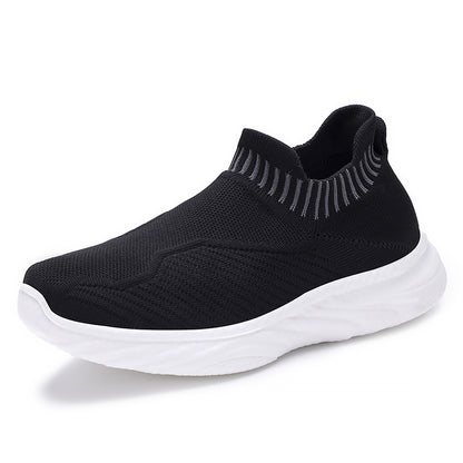 Striped Flat Sneakers for Women – Fashion Lightweight Breathable Slip-On Sports Shoes