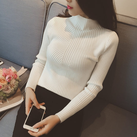 Women's Half-Neck Threaded Sweater: Stylish and Comfortable