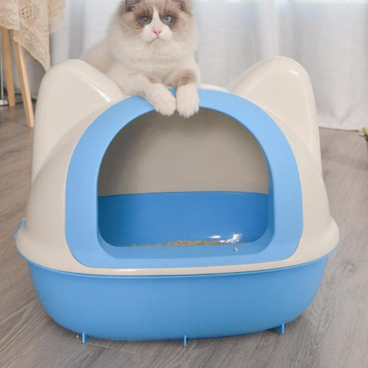 Troublemaker Cat Head Semi-closed Toilet - Ideal Litter Box for Cats