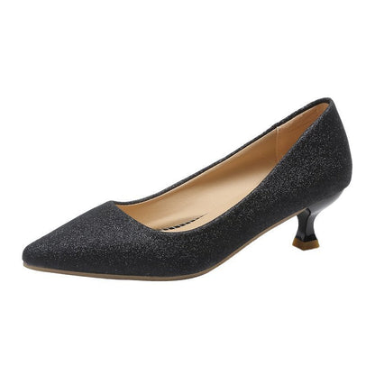 Women's Fashionable Low-Cut Pointed Heel Shoes