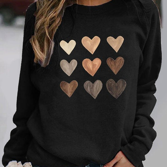 Women's Valentine's Day Printed Round Neck Sweater