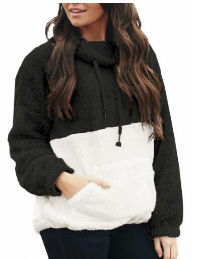 Pile collar plush sweater