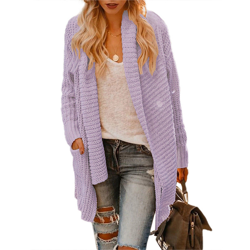 Irregular lapel sweater cardigan