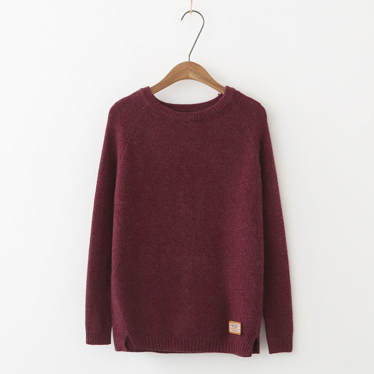 Base split knit sweater