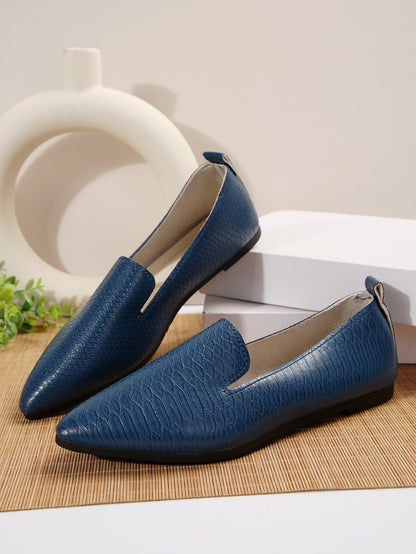 Simple Pointed Snake Pattern Flat Pumps – Slip-On Lazy Shoes for Foreign Trade