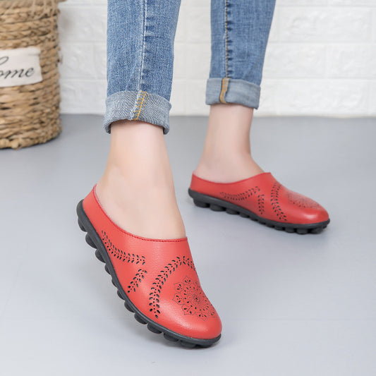 Trendy Women's Solid Color Leather Shoes - Perfect for Casual Fashion