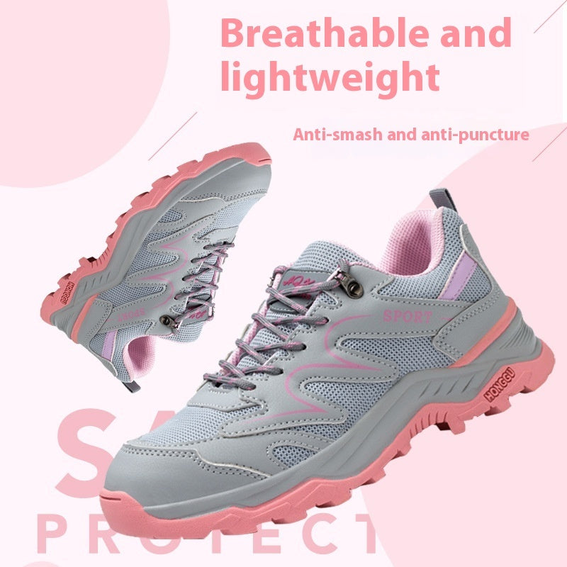 Women's Lightweight Breathable Work Shoes with Anti-Smashing and Anti-Penetration