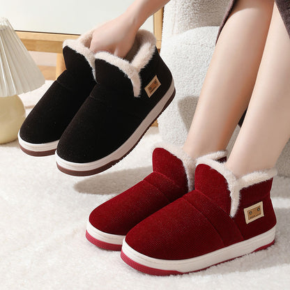 Winter Warm Plus Velvet Cotton Home Shoes