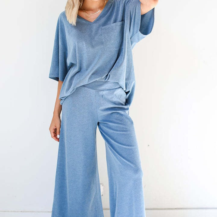 Loose Casual Solid Color Women's Two-piece Suit