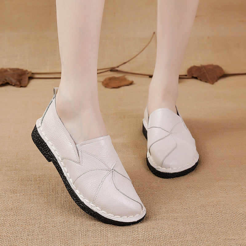 Women's Fashion First Layer Cowhide Casual Multicolor Shoes