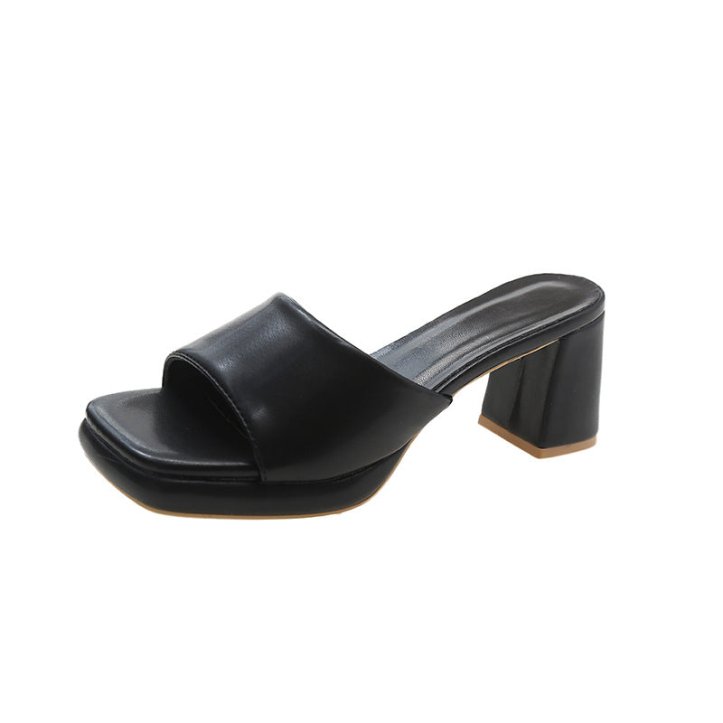 Chunky Heel Square Toe Sandals for Women