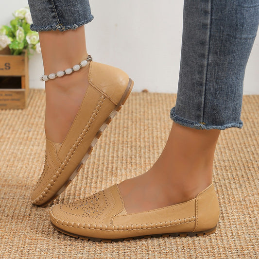 Handmade Solid Color Gommino Casual Women's Shoes