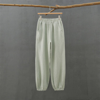 Cotton And Linen Women's Casual Trousers