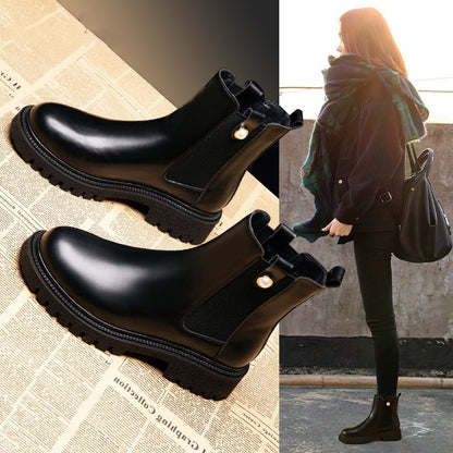 Women's Black Platform Martin Boots