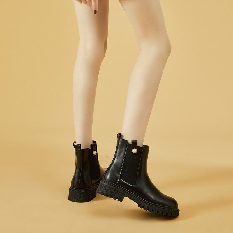 Women's Black Platform Martin Boots