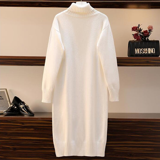 Straight Loose Overknee High Collar Sweater Dress