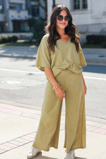 Loose Casual Solid Color Women's Two-piece Suit