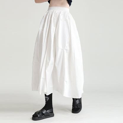 Dark Summer Loose High Waist Mid-length Design Sense Niche A- Line Skirt