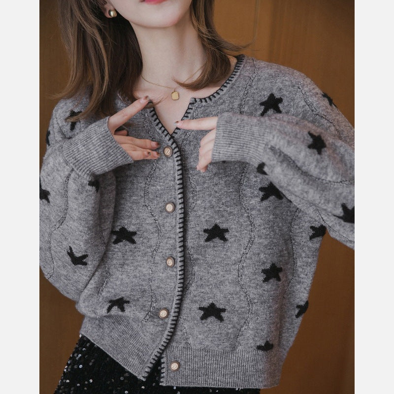 V-Neck Cardigan: Gentle Knitted Button-Up Soft Glutinous Sweater