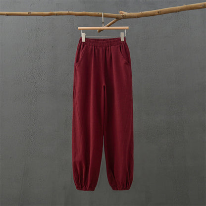 Cotton And Linen Women's Casual Trousers