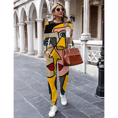 Women's Abstract Style Long Sweater Suit