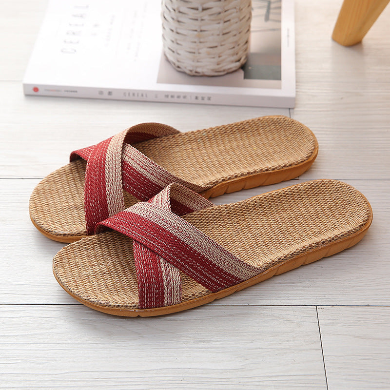 Women's Four Seasons Home Sweat-Absorbent Linen Slippers