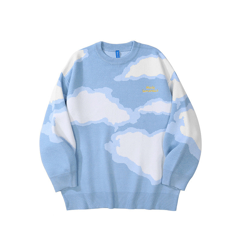 Women's Cloud Pattern Sweater - Fashionably Simple and Chic