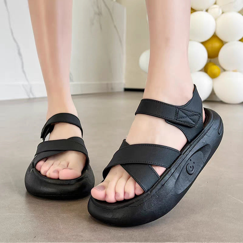 Fashionable All-Match Cross Roman Sandals with Soft Back and Thick Non-Slip Sole