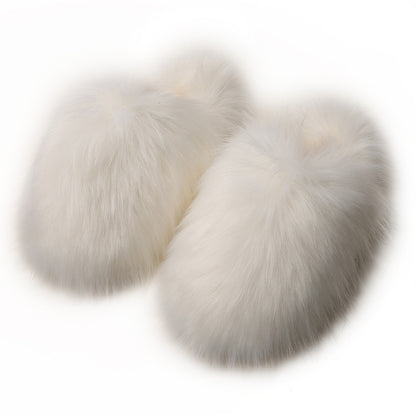 Women's Fluffy Slippers – Autumn and Winter Home Fleece-Lined Warm Artificial Fur