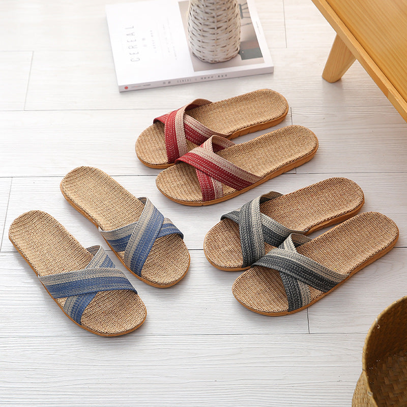 Women's Four Seasons Home Sweat-Absorbent Linen Slippers