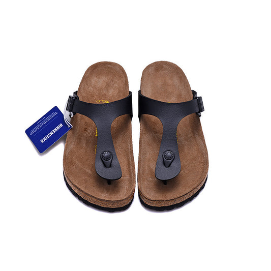 Wide Black Flip-Flops for Men and Women